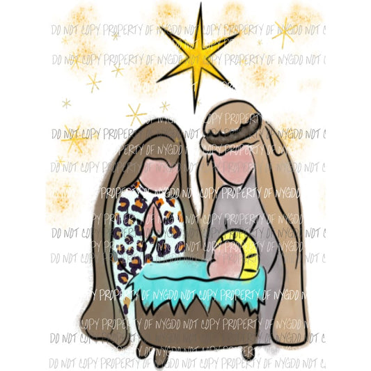 Nativity water color 2 Sublimation transfers Heat Transfer