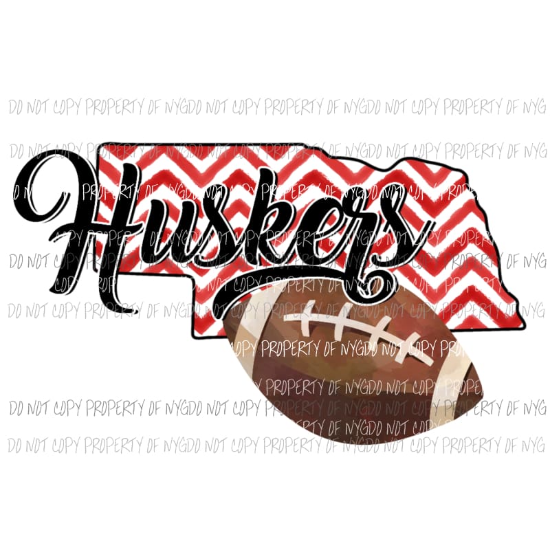 Nebraska Huskers football chevron state Sublimation transfers Heat Transfer