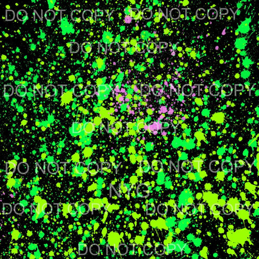 Neon Paint Splatter Sheet #16 Sublimation transfers - 13 x 9
