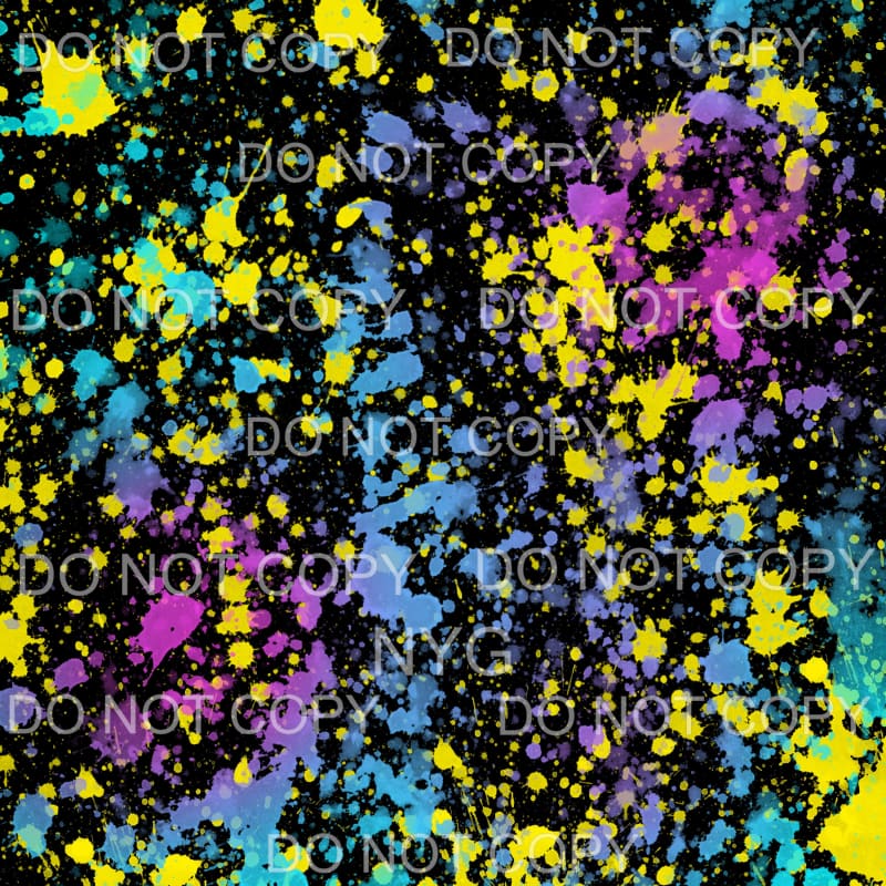 Neon Paint Splatter Sheet #24 Sublimation transfers - 13 x 9