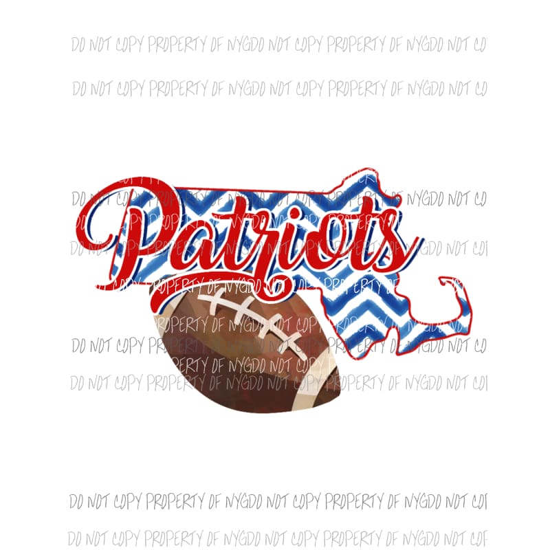 New England Patriots football chevron state Sublimation transfers Heat Transfer