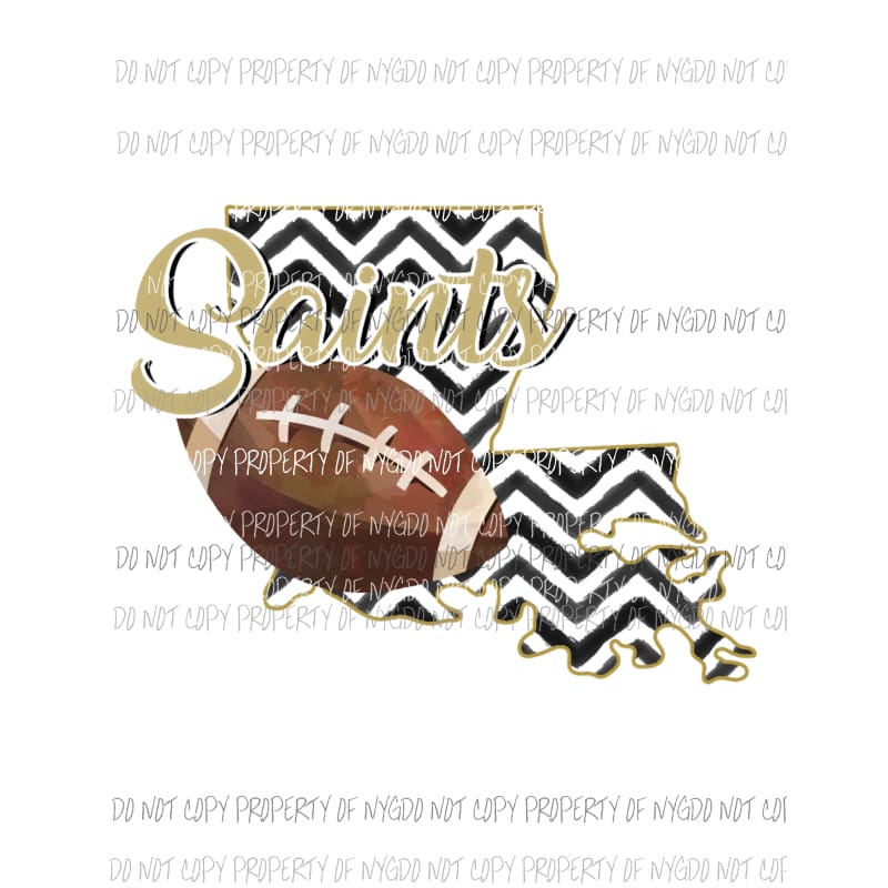 New Orleans Saints football chevron state Sublimation transfers Heat Transfer