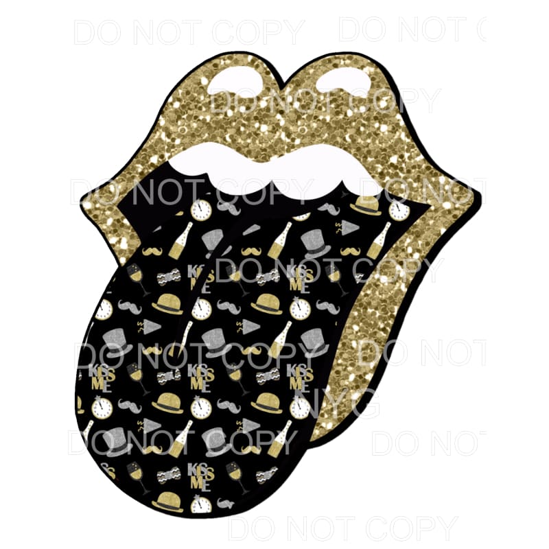 New Years Rolling Stones Lips #1 Sublimation transfers - 