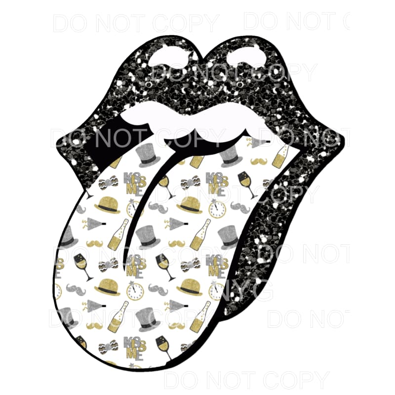 New Years Rolling Stones Lips #2 Sublimation transfers - 