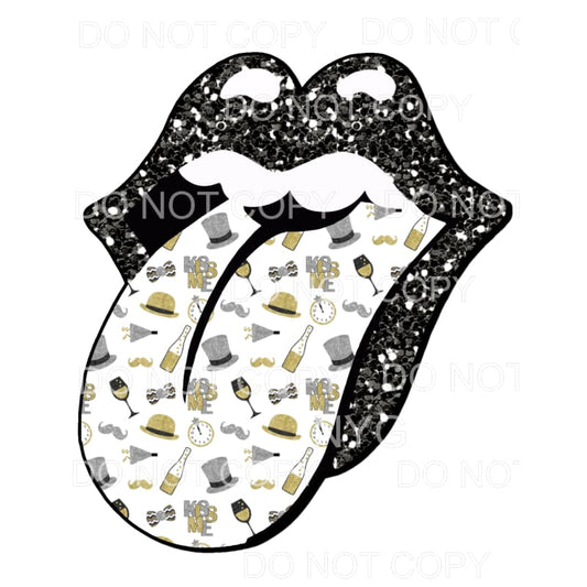 New Years Rolling Stones Lips #2 Sublimation transfers - 
