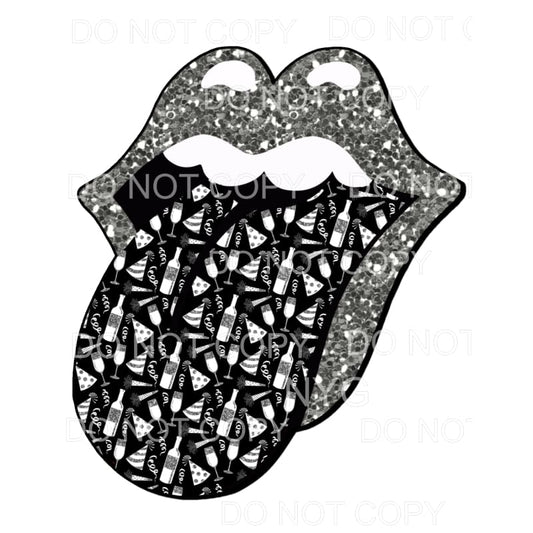 New Years Rolling Stones Lips #3 Sublimation transfers - 