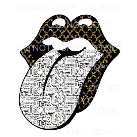 New Years Rolling Stones Lips #4 Sublimation transfers - 