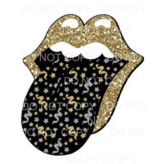 New Years Rolling Stones Lips #6 Sublimation transfers - 
