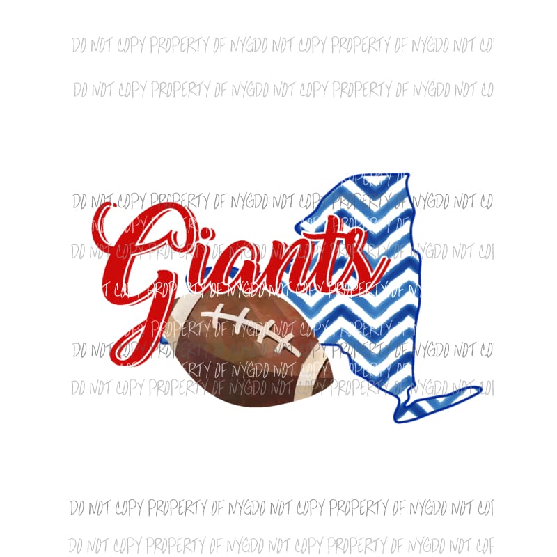 New York Giants football chevron state Sublimation transfers Heat Transfer