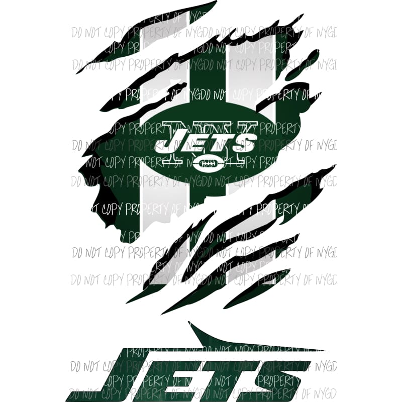 New York Jets ripped design Sublimation transfers Heat Transfer