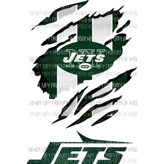 New York Jets ripped design Sublimation transfers Heat Transfer