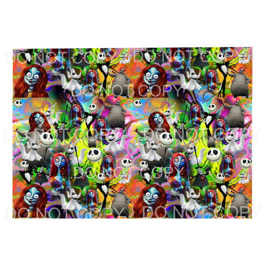 Nightmare Before Christmas Bright Background Sheet 