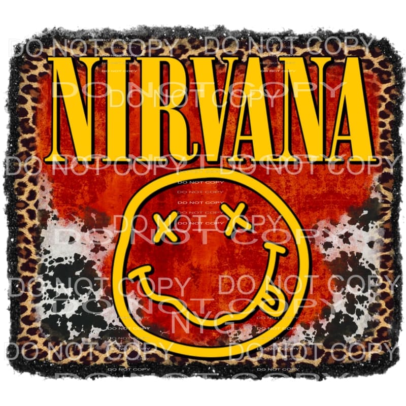 Nirvana Rock Back Leopard Cow Print Background #1378 