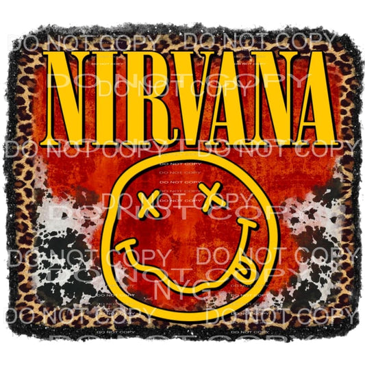 Nirvana Rock Back Leopard Cow Print Background #1378 