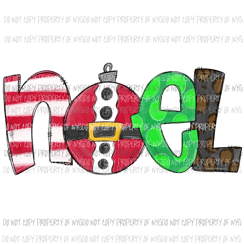 NOEL stacked letters multi prints # 1 Sublimation transfers Heat Transfer