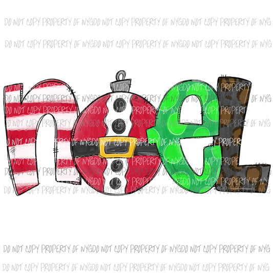NOEL stacked letters multi prints # 1 Sublimation transfers Heat Transfer