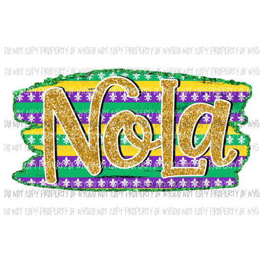 NOLA new orleans louisiana mardi gras Sublimation transfers Heat Transfer