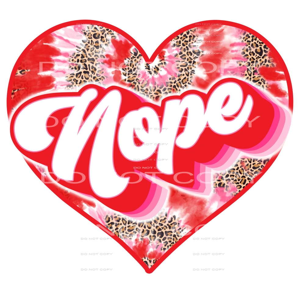 nope leopard heart Sublimation transfers - Heat Transfer