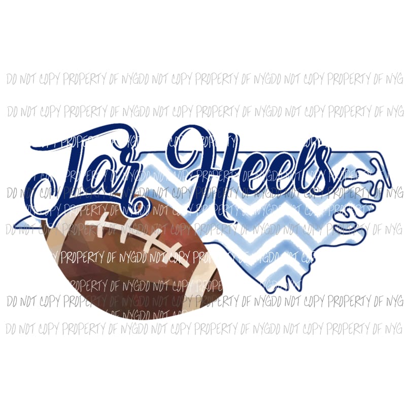 North Carolina Tar Heels football chevron state Sublimation transfers Heat Transfer