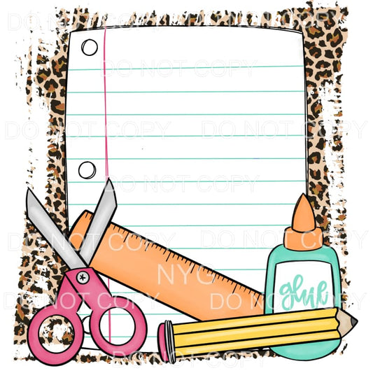 Notebook Paper School Supplies Leopard Sheet Sublimation 