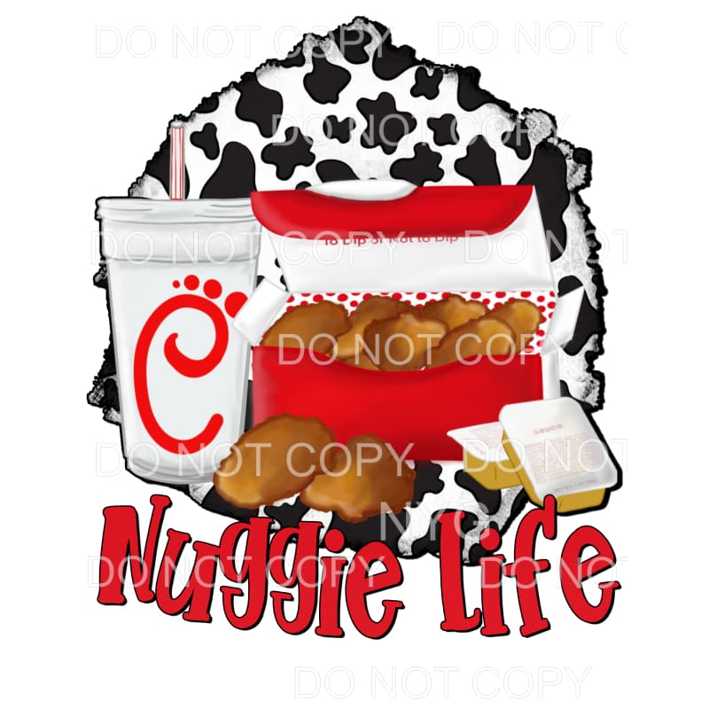 Nuggie Life Chick Fil A Cow Print Sublimation transfers - 