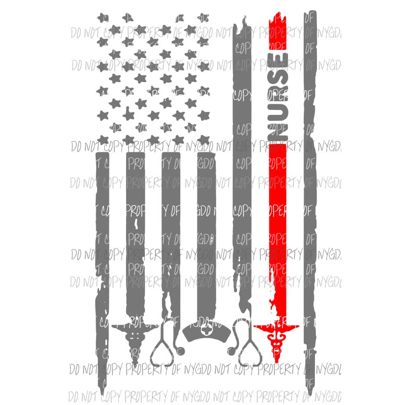 nurse flag Sublimation transfers Heat Transfer