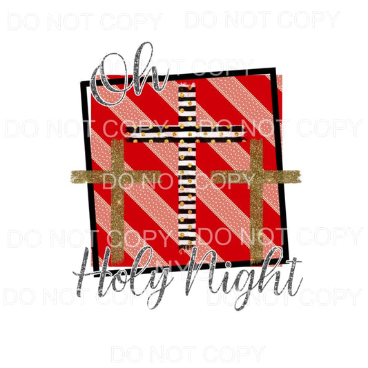 Oh Holy Night Crosses Black Stripes Gold Red Lace Background