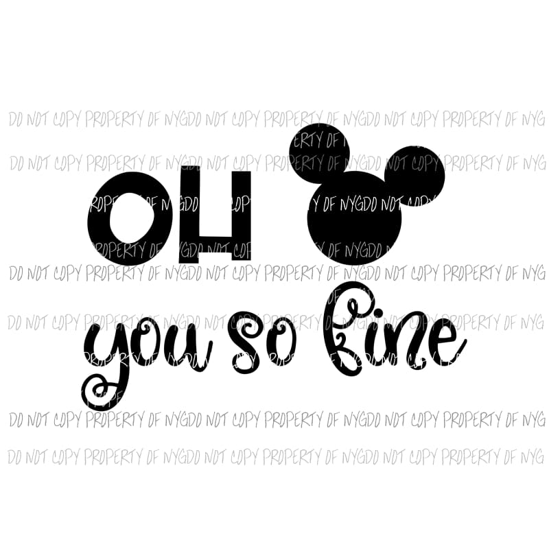 Oh Mickey you so fine Sublimation transfers Heat Transfer