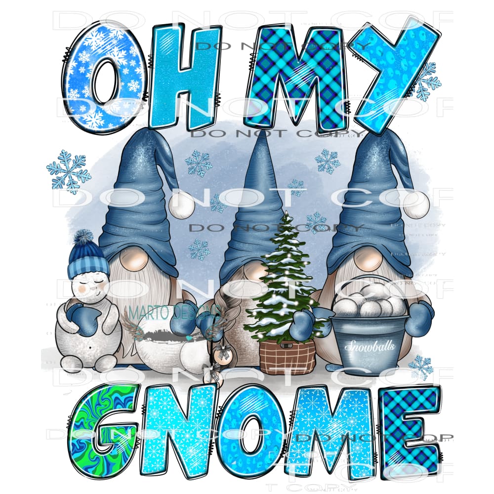 Oh My Gnome #7415 Sublimation transfers - Heat Transfer