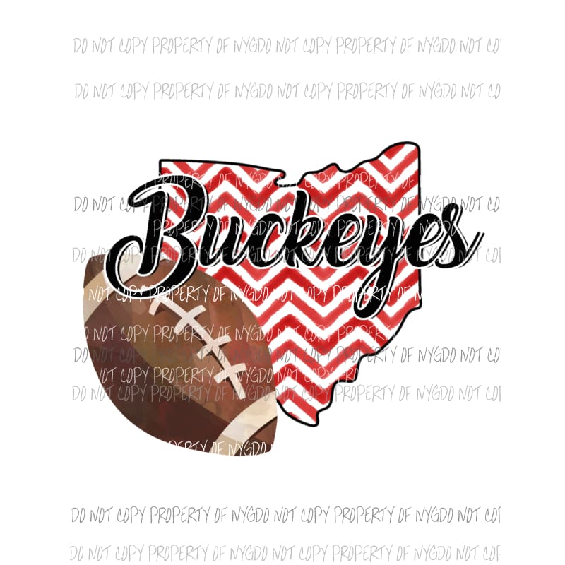 Ohio State Buckeyes football chevron state Sublimation transfers Heat Transfer