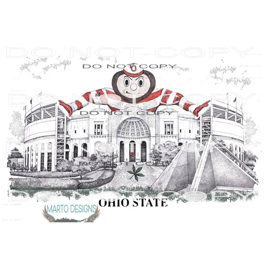 ohio state stadium # 9900 Hand Drawn Sublimation transfers -