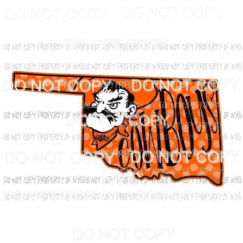 Oklahoma Cowboys state Sublimation transfers Heat Transfer