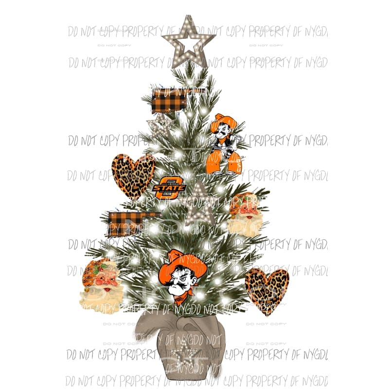 Oklahoma Cowboys Tree 3 Sublimation transfers Heat Transfer