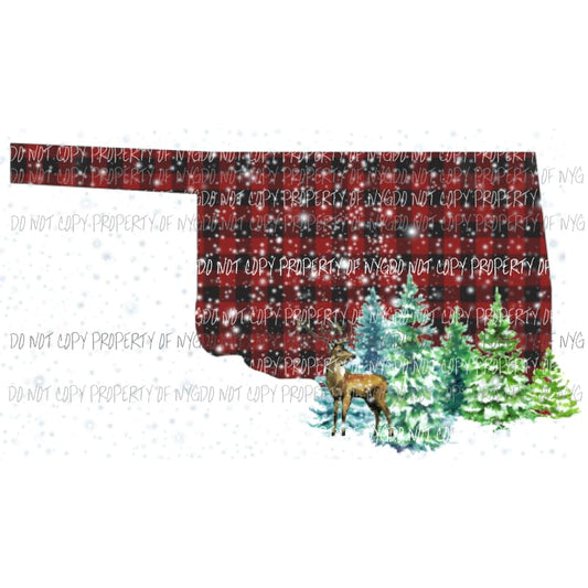 Oklahoma Plaid deer trees Sublimation transfers Heat Transfer