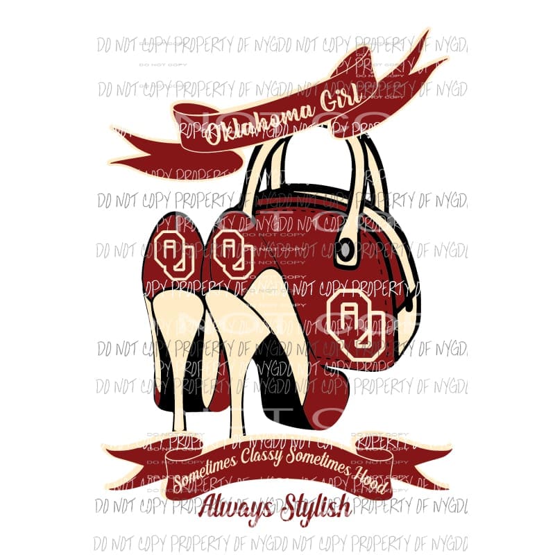 Oklahoma Sooners heels Sublimation transfers Heat Transfer