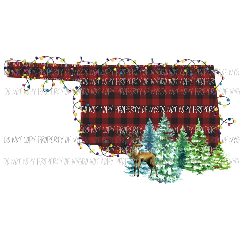 oklahoma state plaid xmas lights Sublimation transfers Heat Transfer