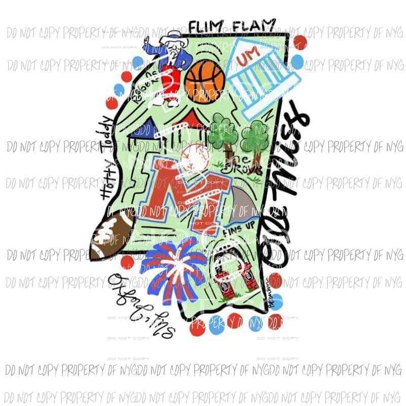ole miss football 1 Sublimation transfers Heat Transfer
