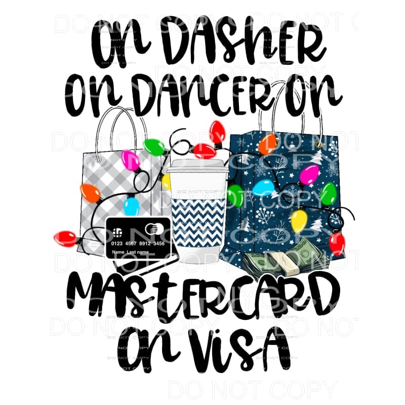 On Dasher On Dancer On Mastercard On Visa Christmas Lights 
