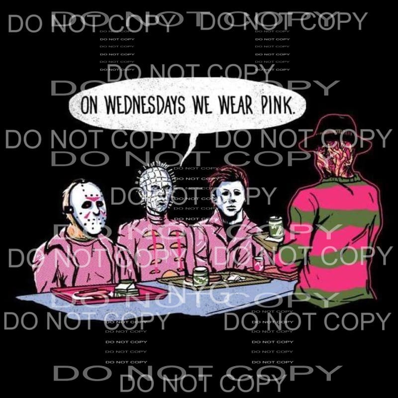 On Wednesday we wear pink horror freddie Sublimation 