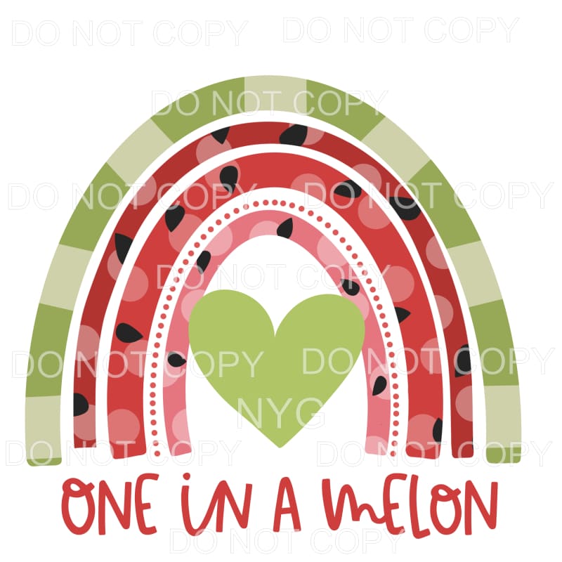 One In A Melon Watermelon Rainbow Sublimation transfers - 
