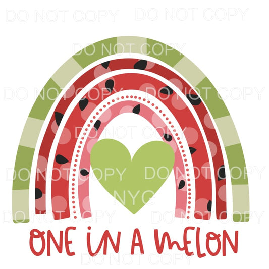 One In A Melon Watermelon Rainbow Sublimation transfers - 