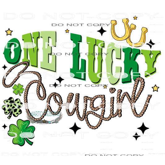 One Lucky Cowgirl #8974 Sublimation transfers - Heat