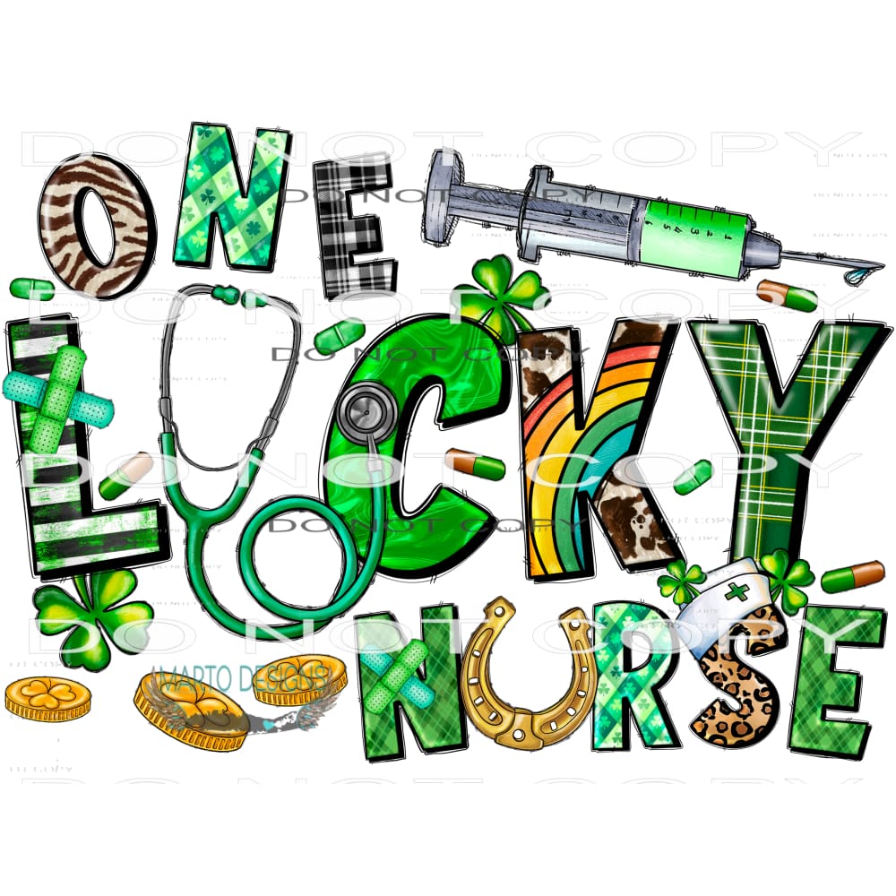 One Lucky Nurse #9709 Sublimation transfers - Heat Transfer