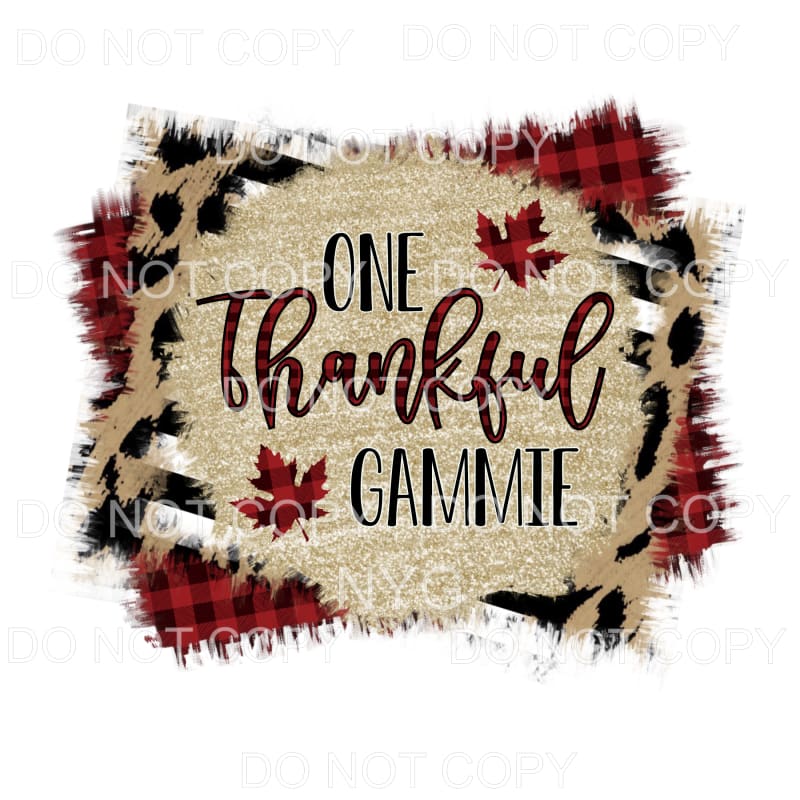One Thankful Gammie Gold Red Plaid Leopard #1445 Sublimation