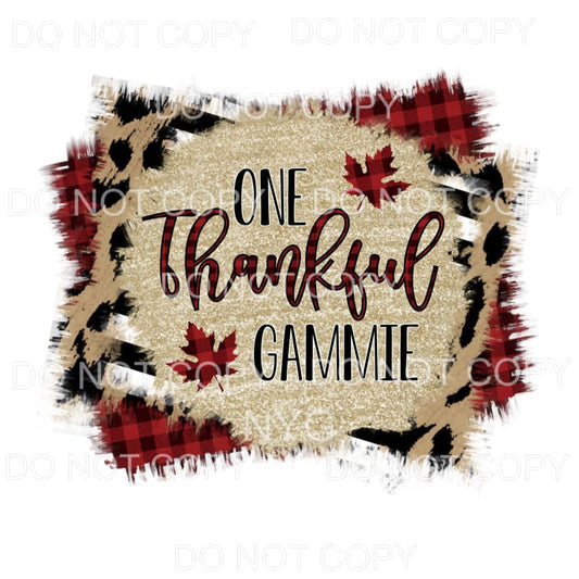 One Thankful Gammie Gold Red Plaid Leopard #1445 Sublimation