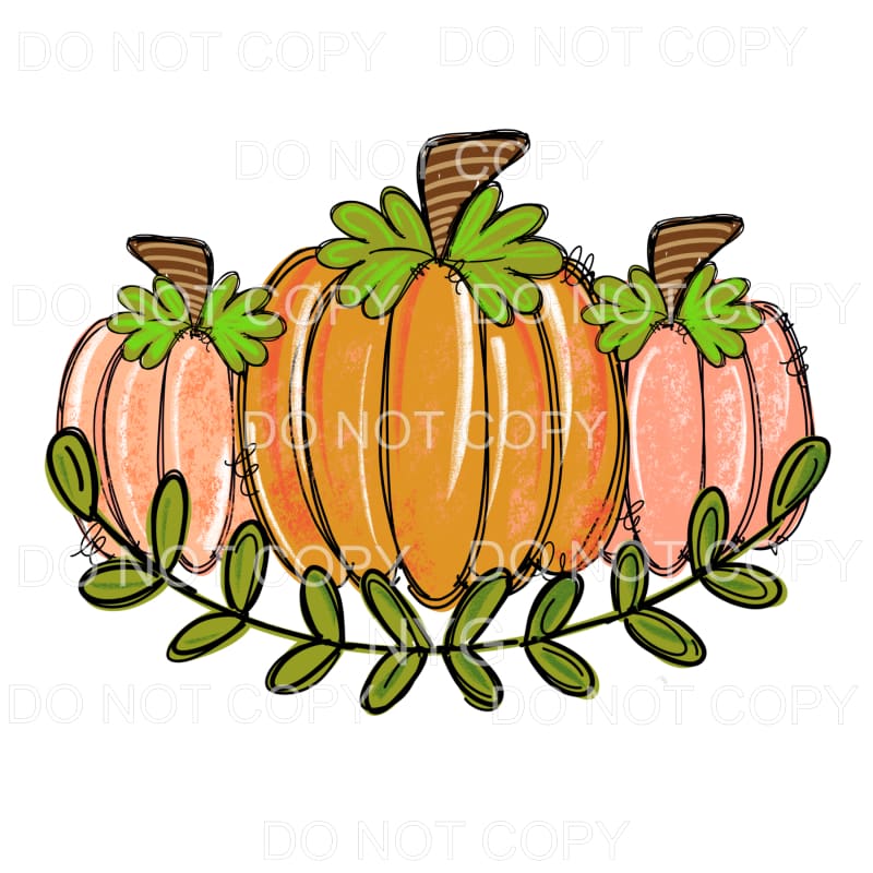 Orange Pumpkin Trio #750 Sublimation transfers - Heat 