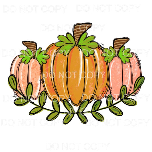 Orange Pumpkin Trio #750 Sublimation transfers - Heat 