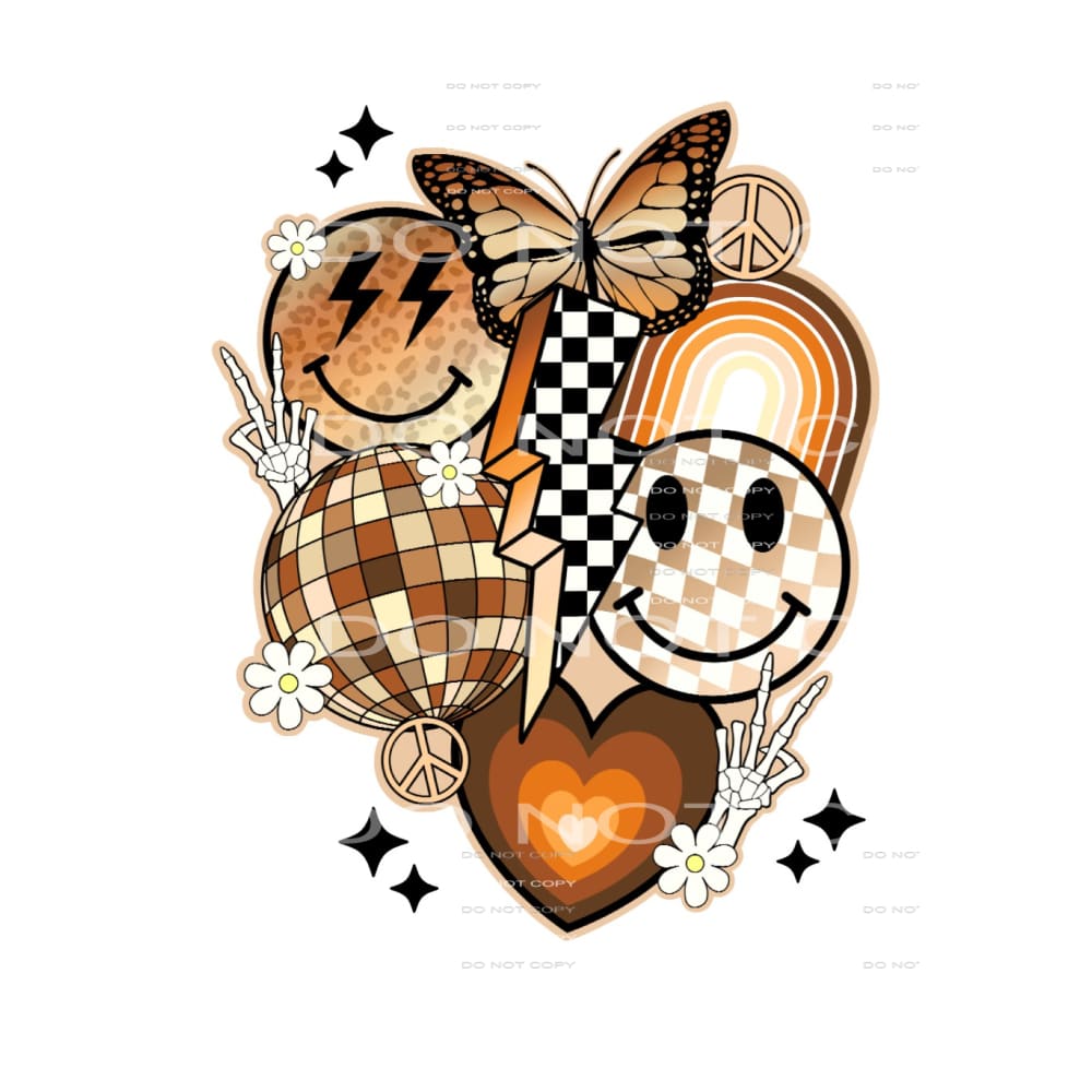 Orange Retro #5194 Sublimation transfers - Heat Transfer