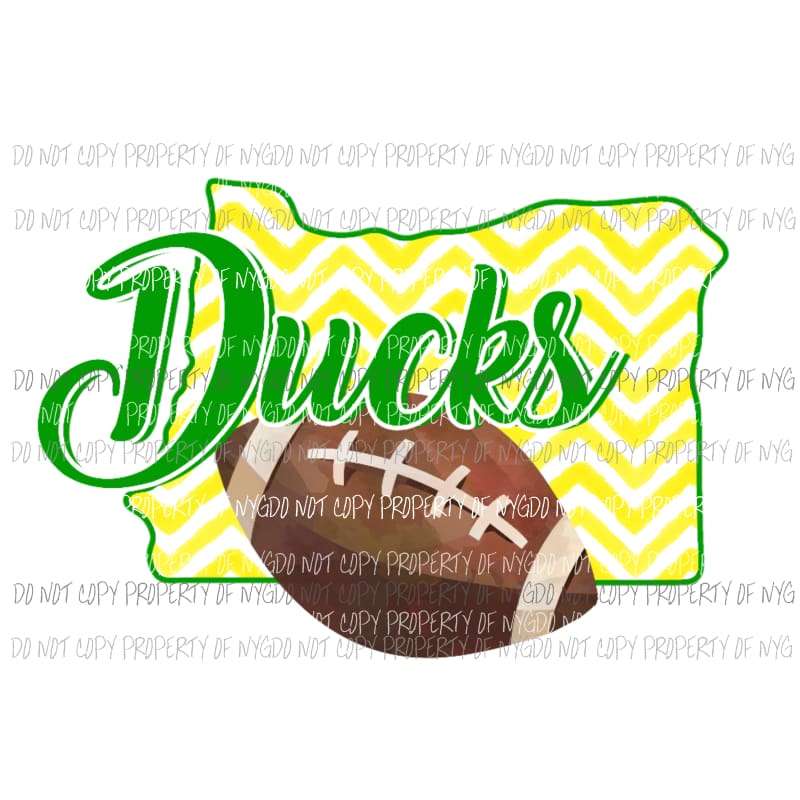 Oregon Ducks football chevron state Sublimation transfers Heat Transfer