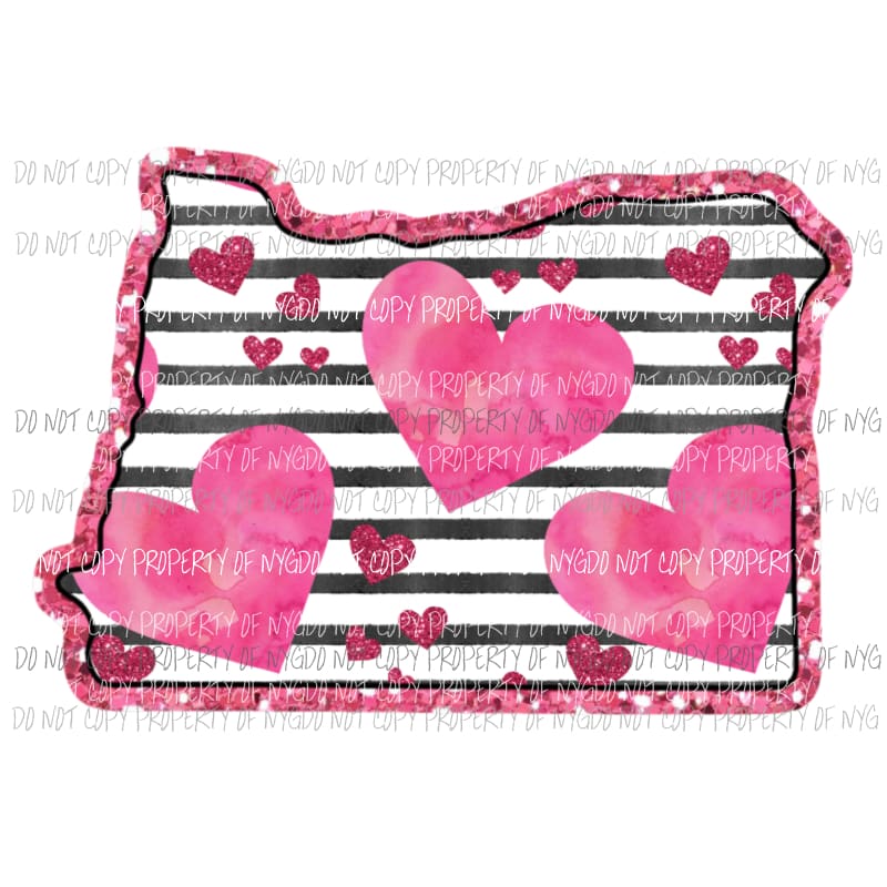 Oregon pink hearts black stripes Sublimation transfers Heat Transfer